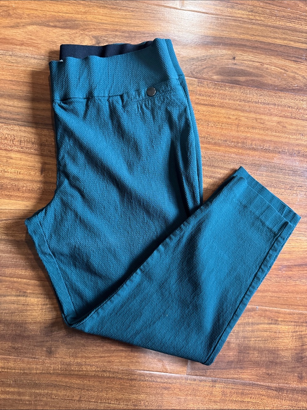 Ankle-Length Ponte Pants in Teal